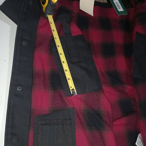 Concealed Carry Flannel Lined Canvas Shirt Jacket - Black | Large - Picture 5 of 6